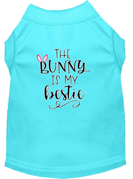 Bunny is my Bestie Screen Print Dog Shirt Aqua XXXL